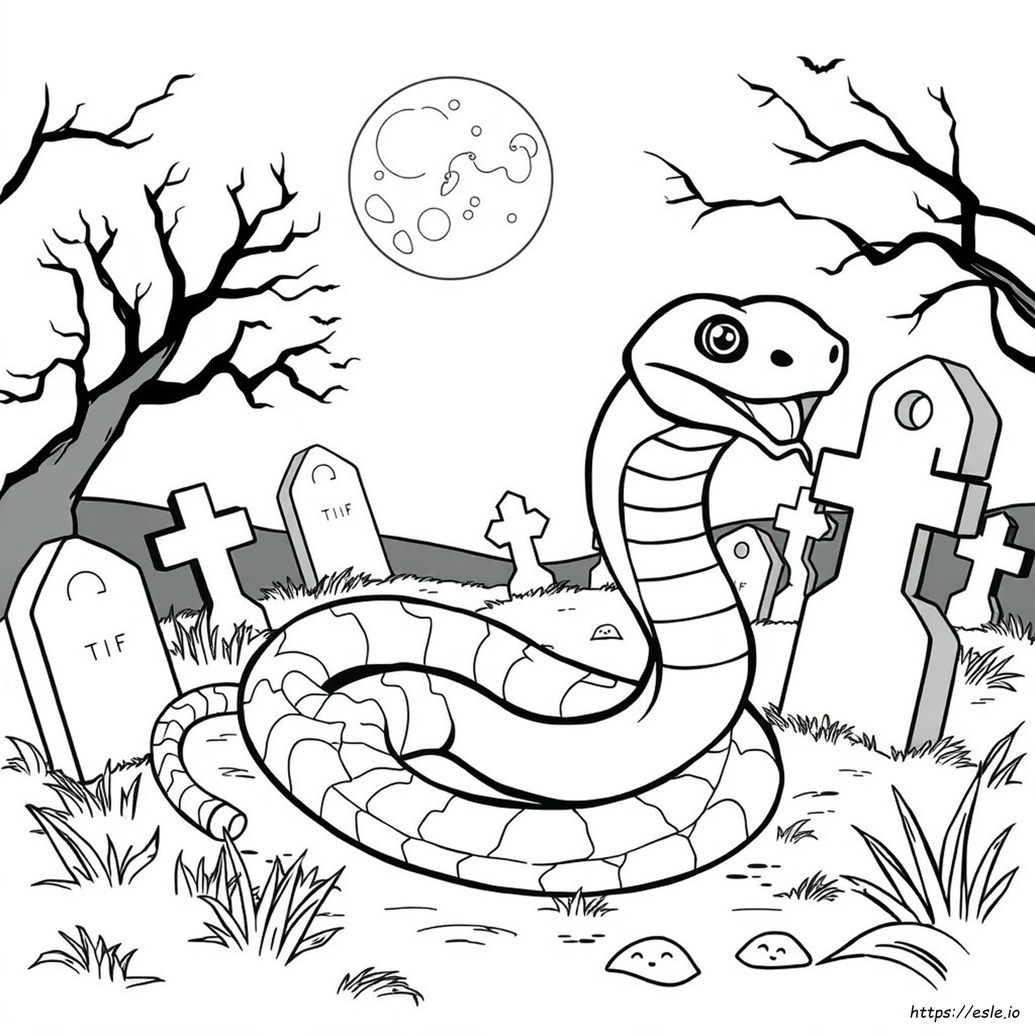 Halloween Schlange Ausmalbild