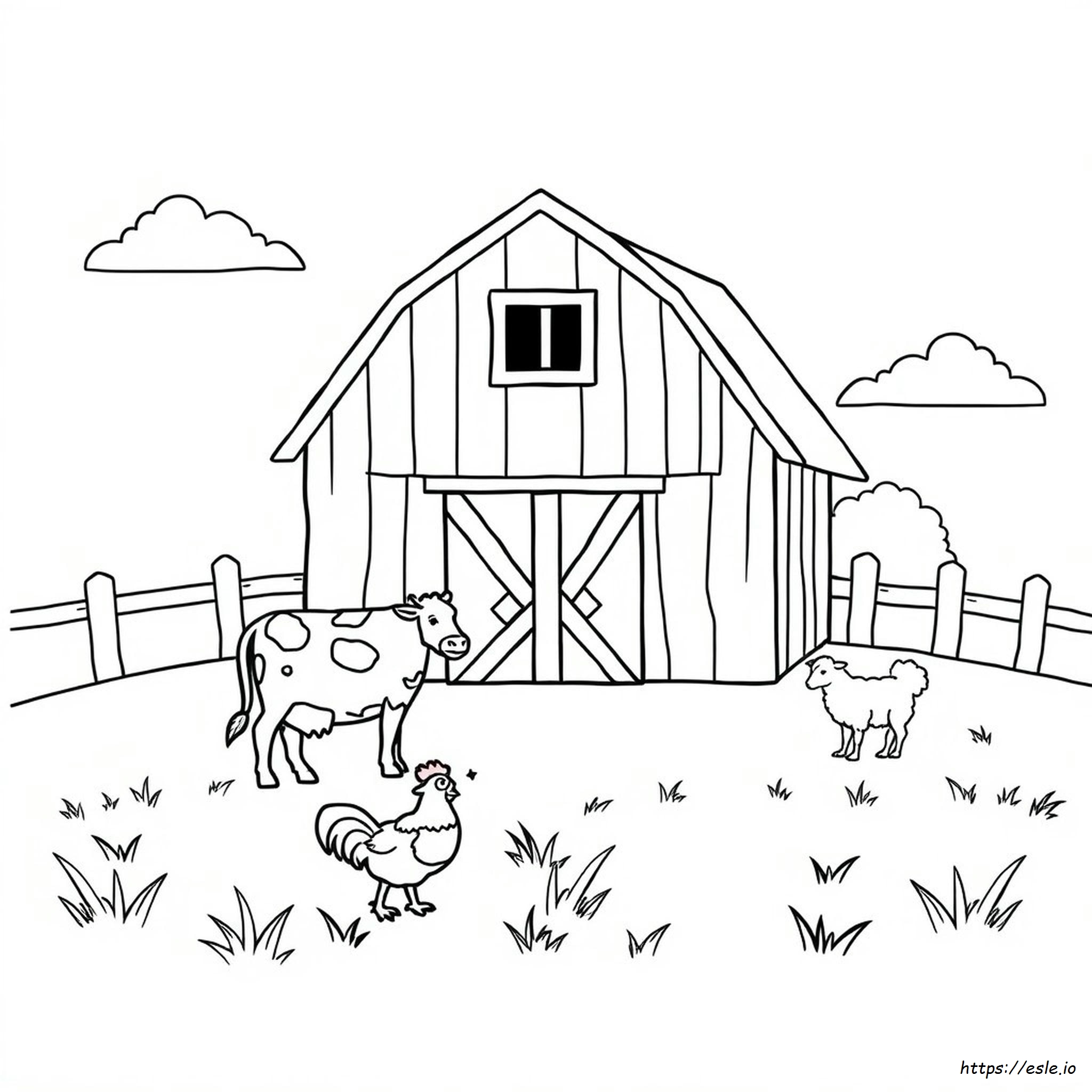 Barn And Farm Animal Coloring Pages