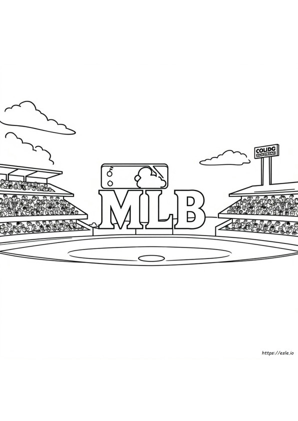 MLB野球ロゴ ぬりえ