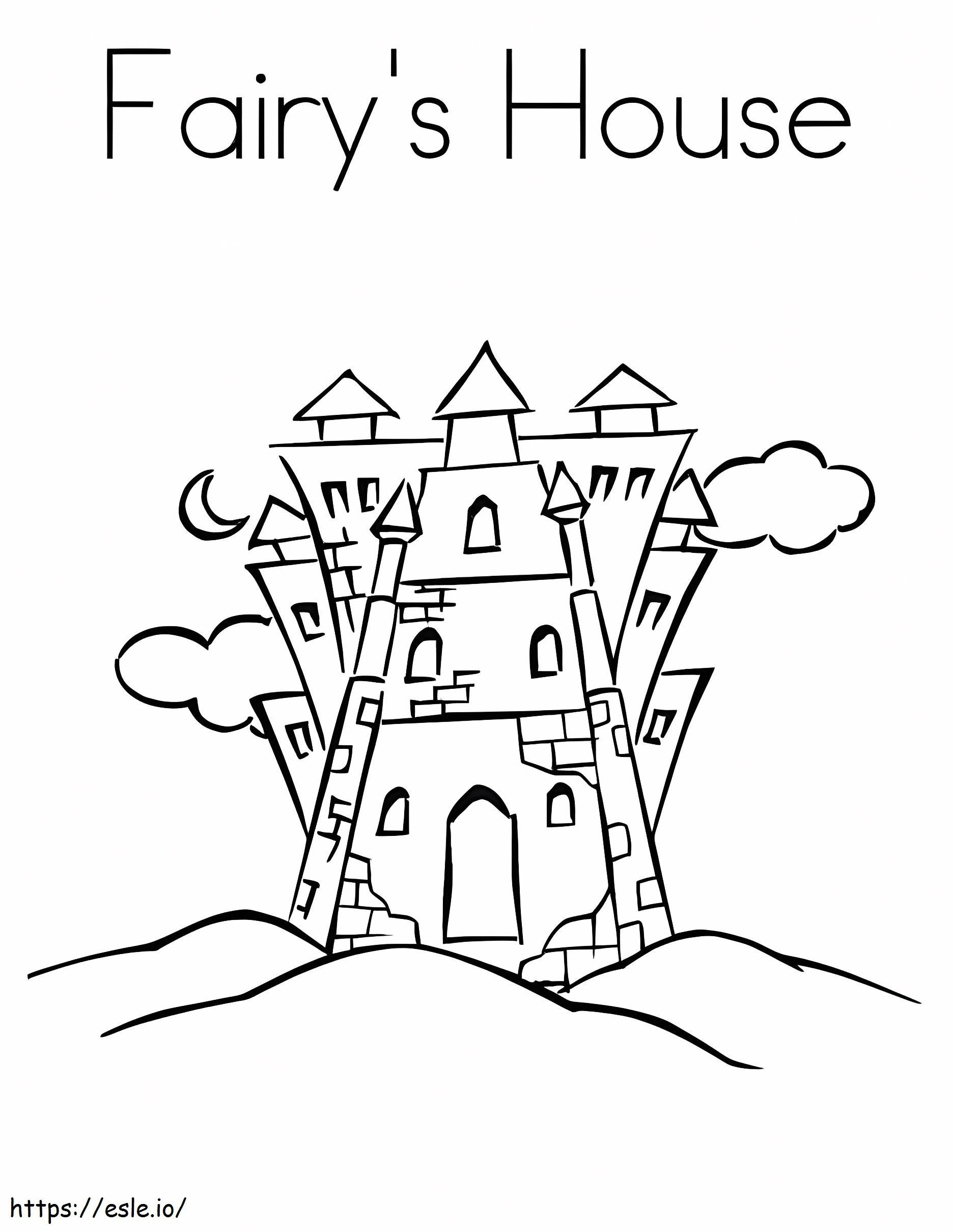 Fairy House Drawing coloring page