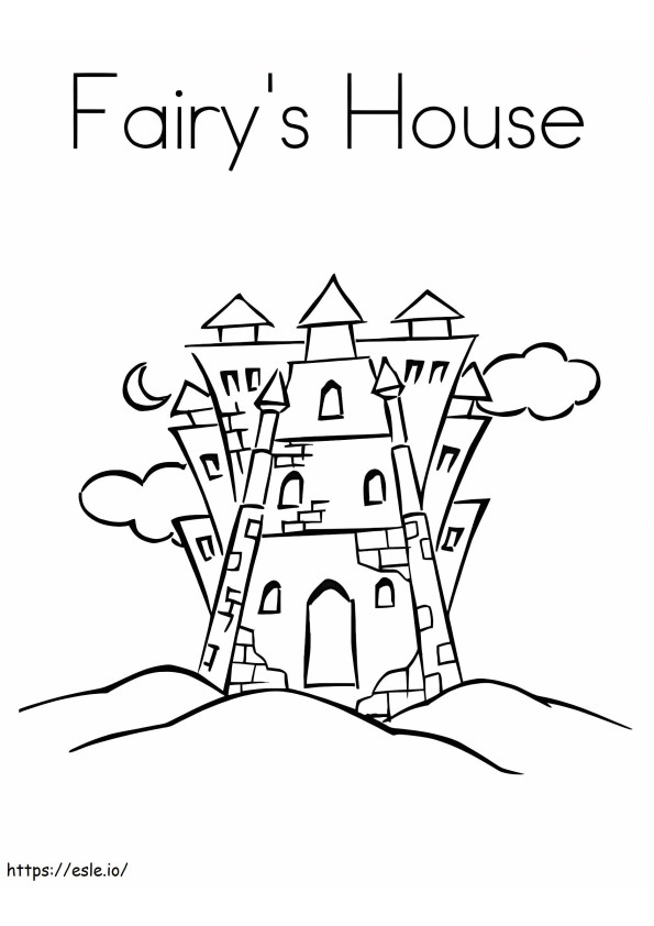 Fairy huis tekening kleurplaat