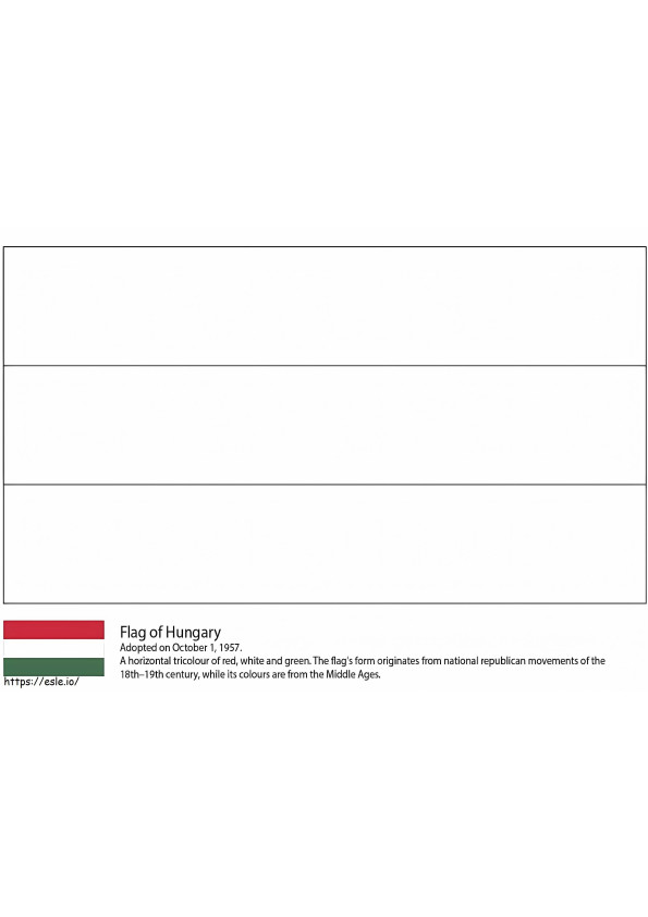 Steagul Ungariei de colorat