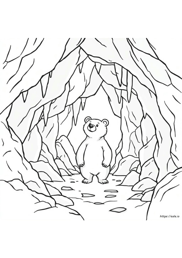 Coloriage Ours Dans Une Grotte