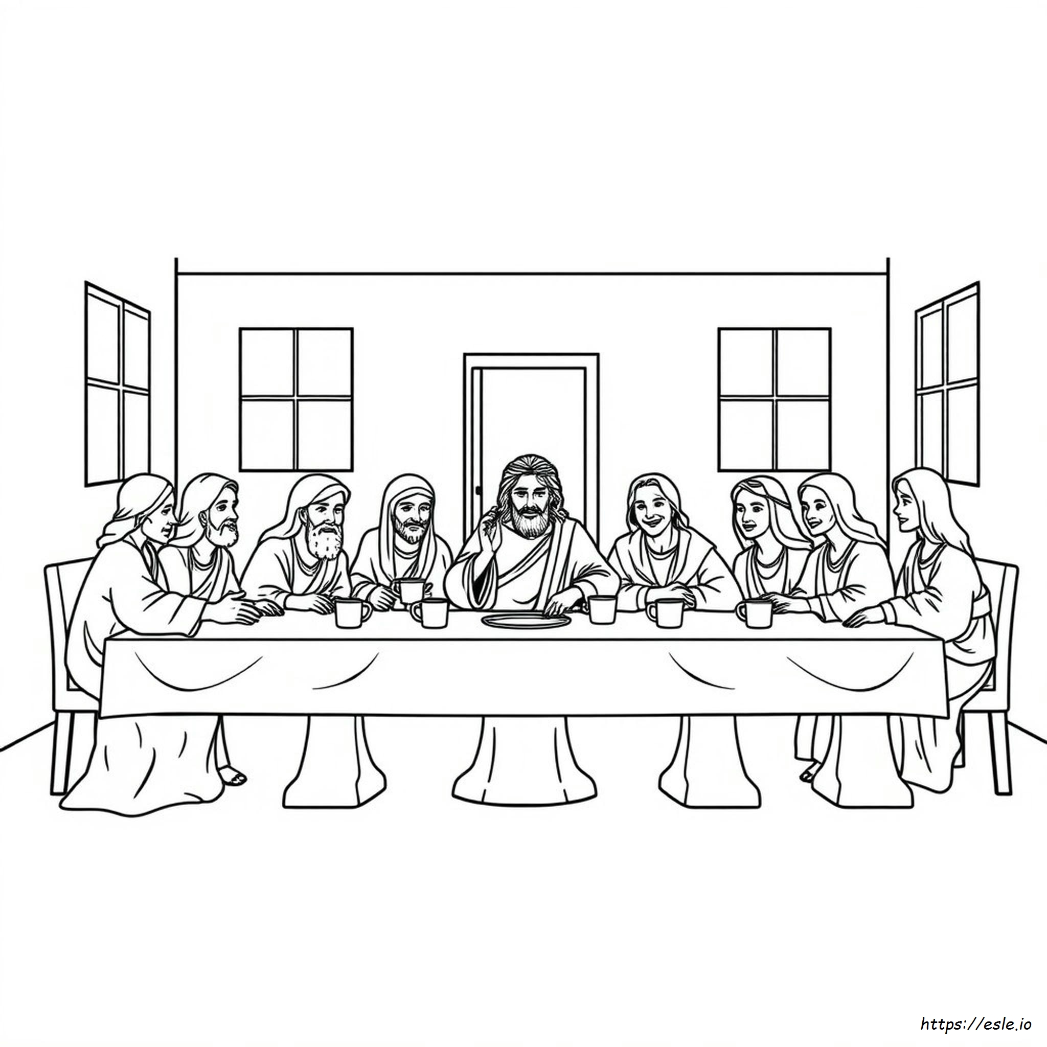 Ultima Cena Da Colorare Facile