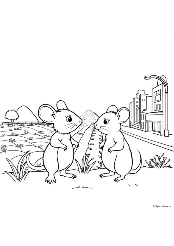 Coloriages Souris Des Champs Et Souris De La Ville