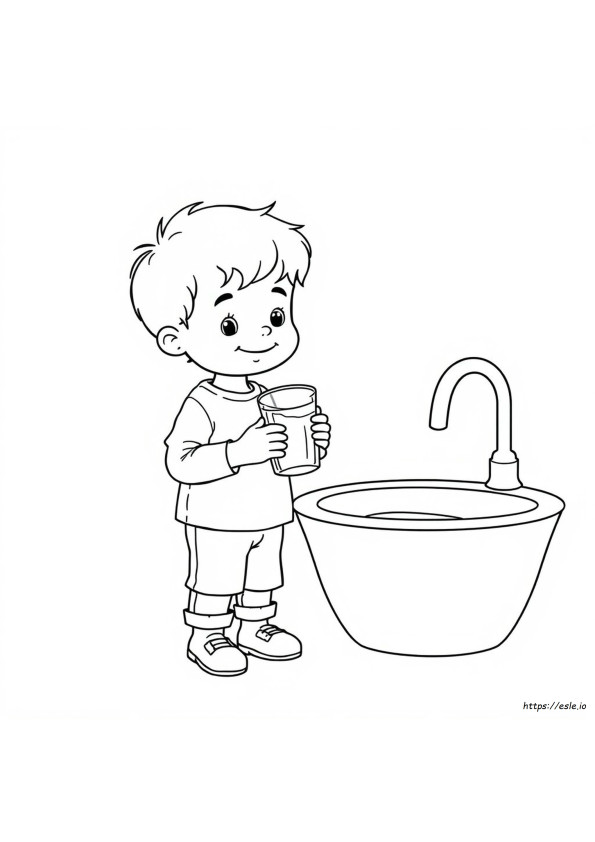 Water Drinken Kleurplaat
