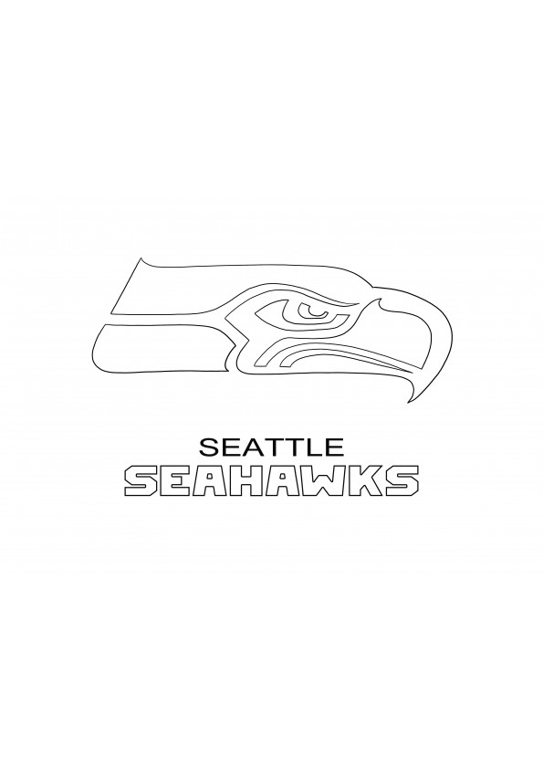 Logo-ul Seattle Seahawks imprimare gratuită și colorare ușor pentru copiii de toate vârstele