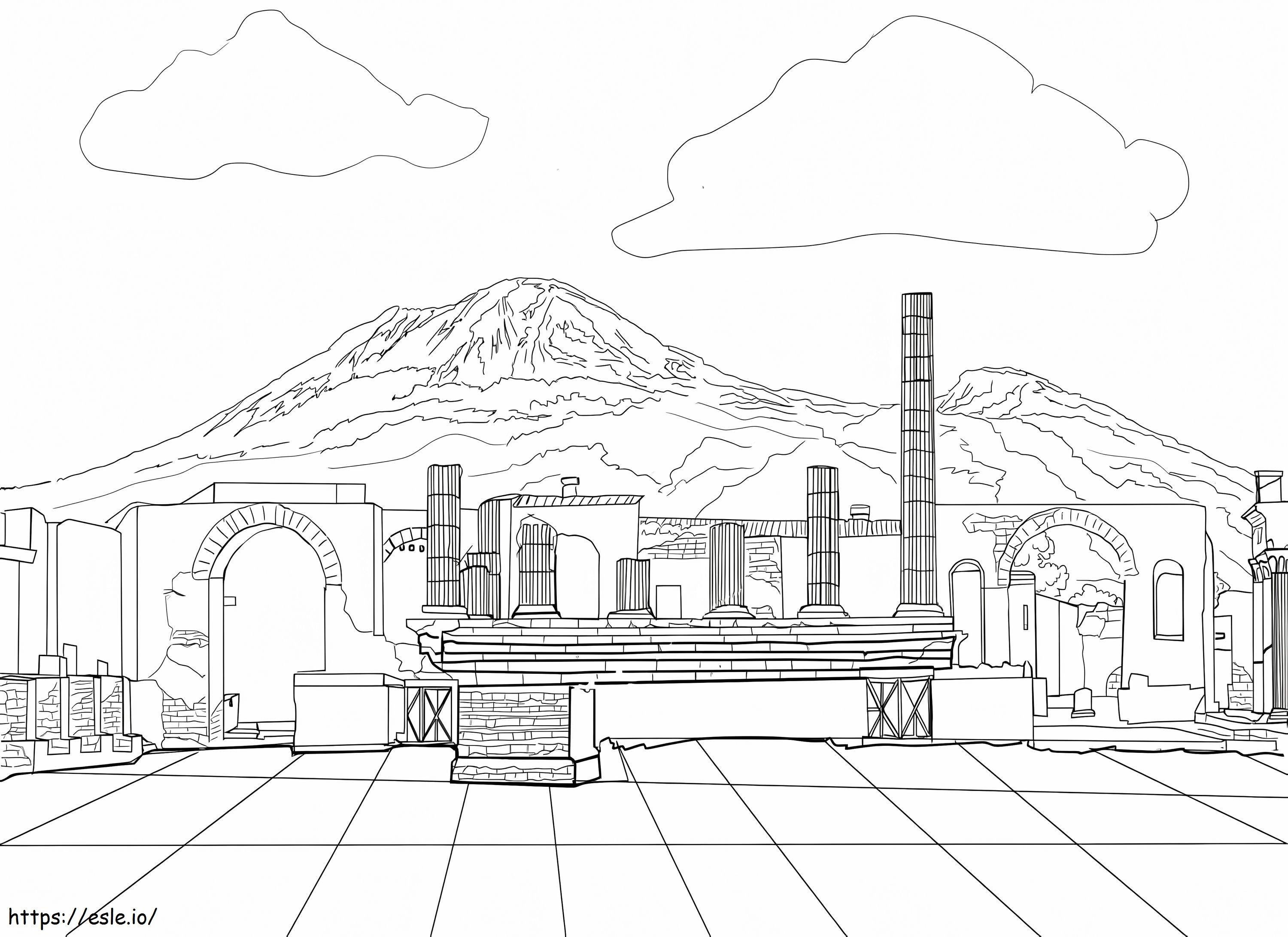 Pompeii coloring page
