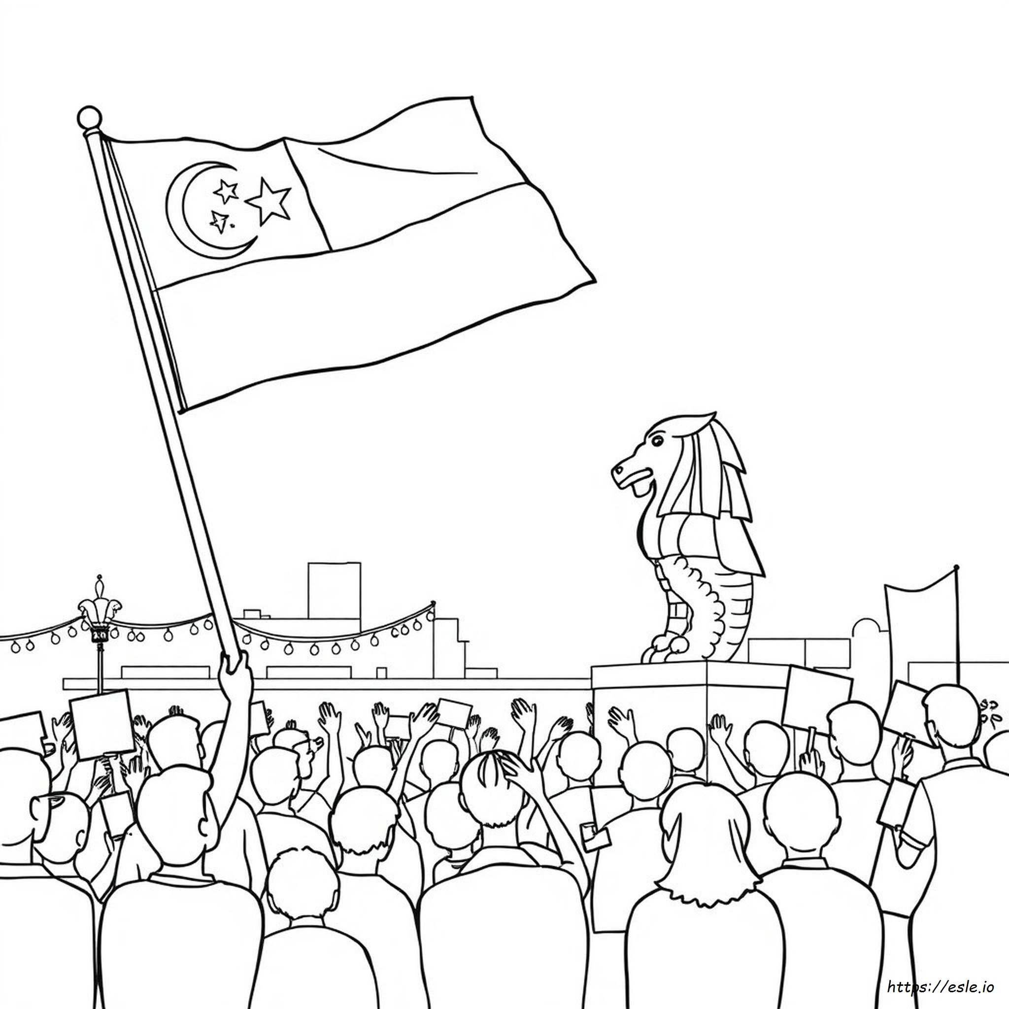 Singapore National Day Colouring Pages