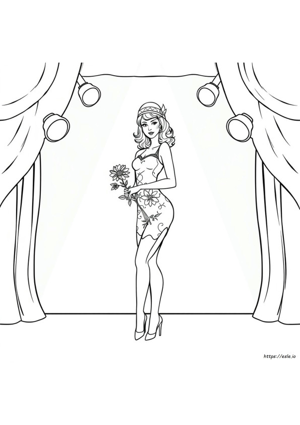 Pin Up Lány Színező Felnőtteknek