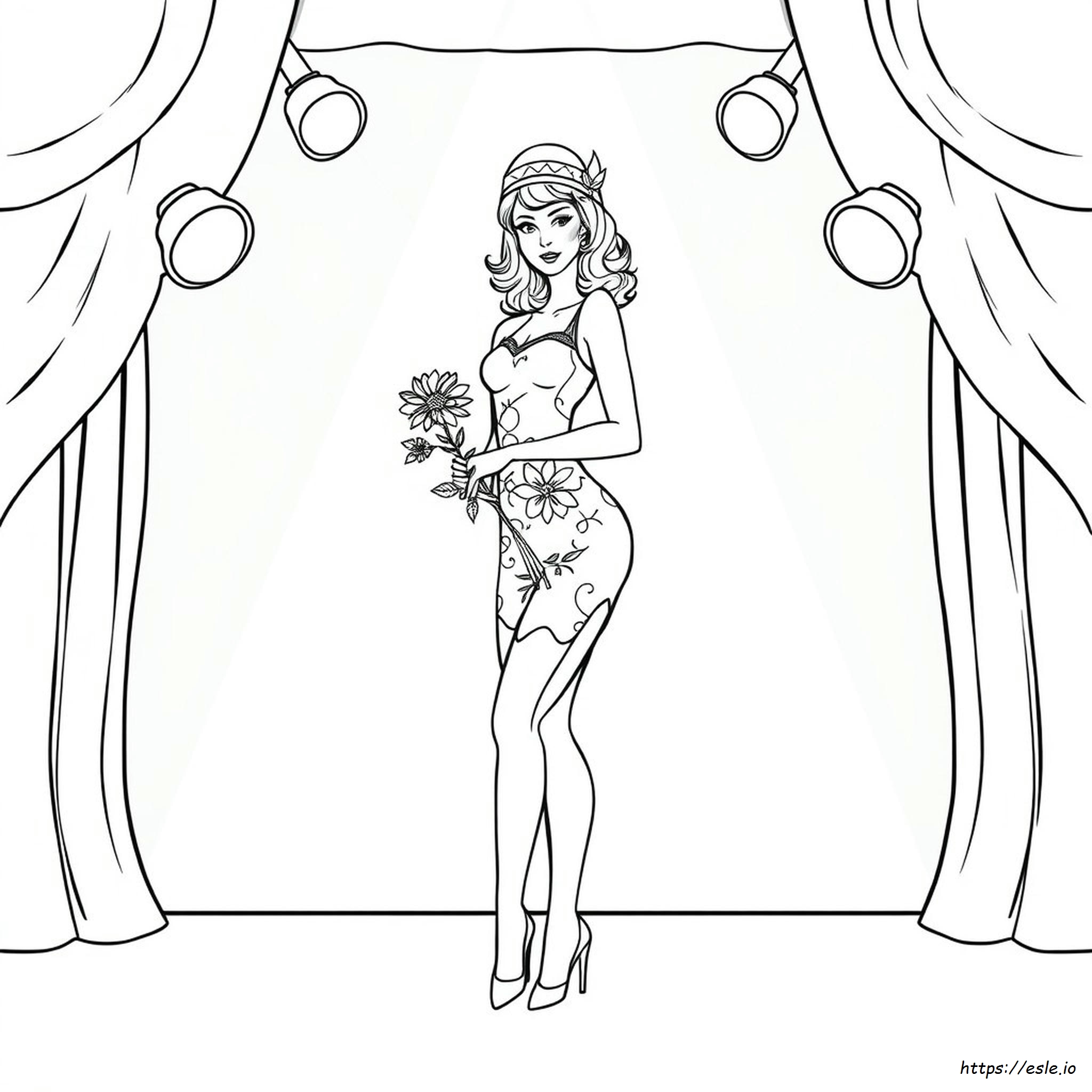 Pin Up Girl Da Colorare Per Adulti