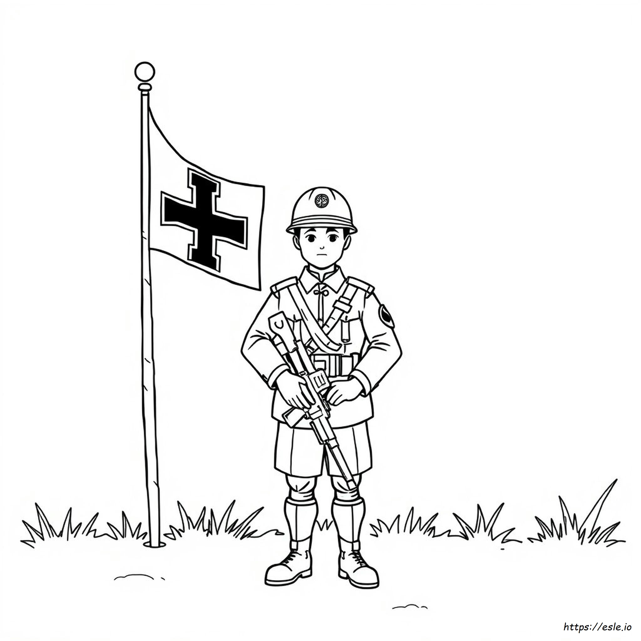 German Soldier Coloring Page