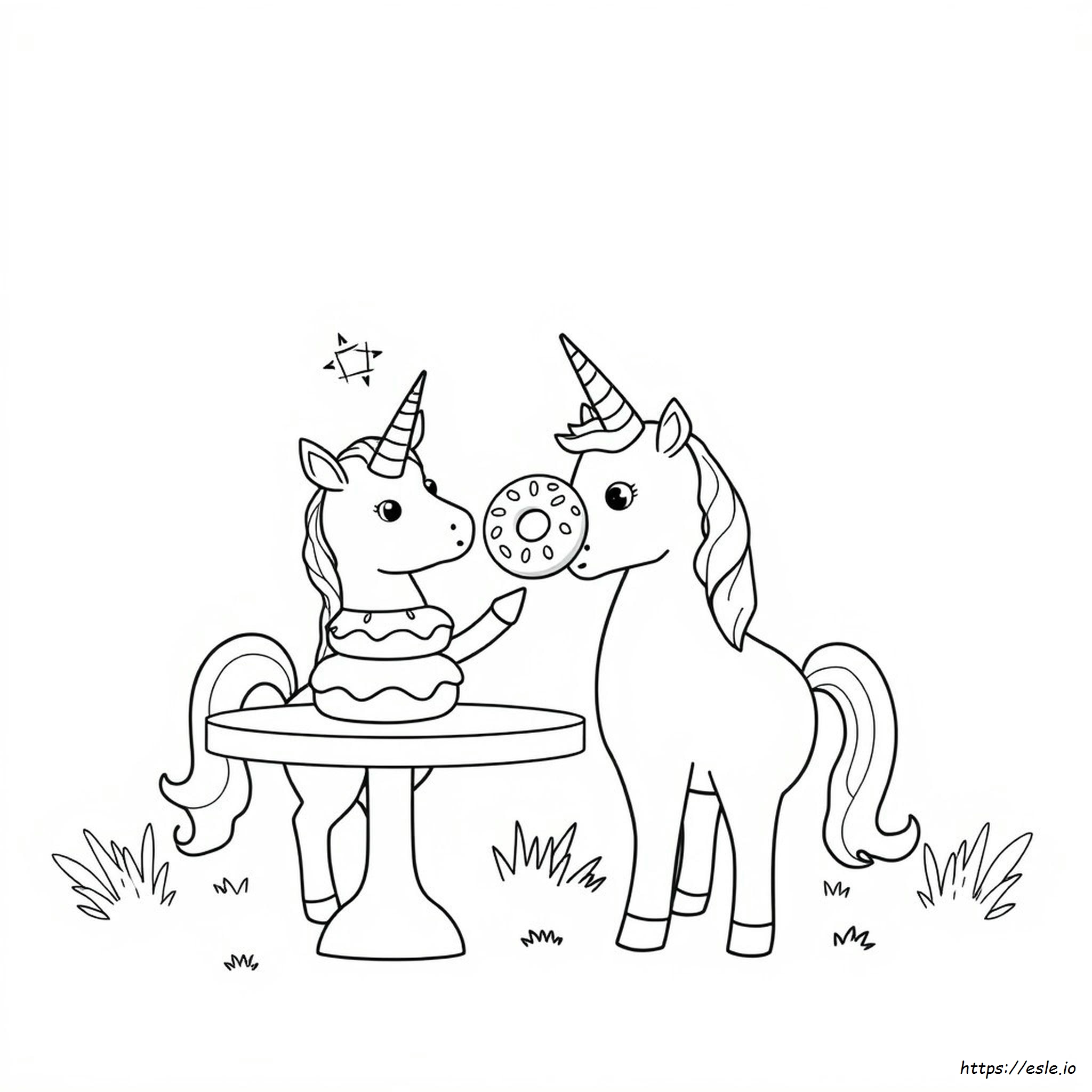 Unicorno Ciambella Da Colorare