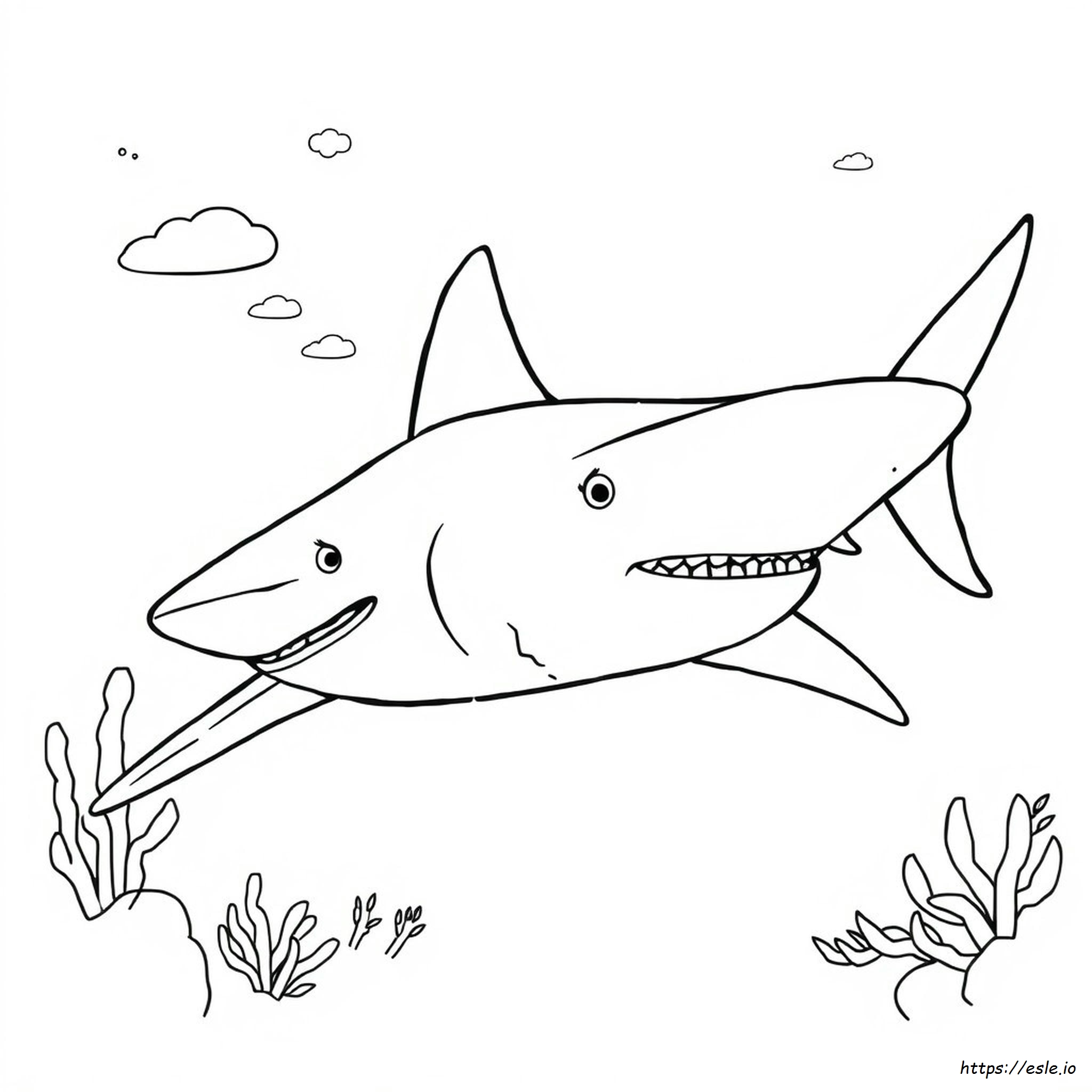 Realistic Hammerhead Shark Coloring Page