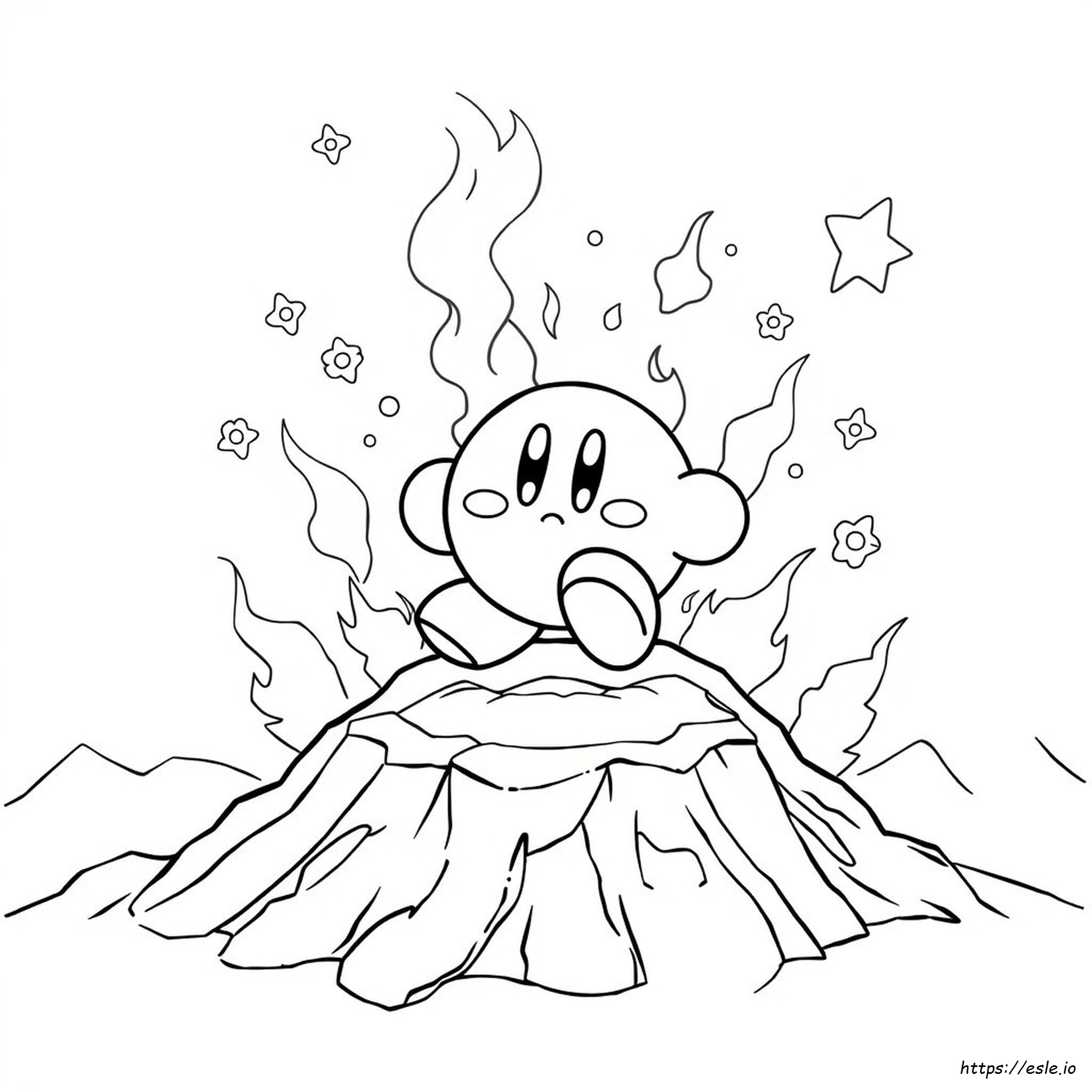 Fire Kirby Coloring Pages
