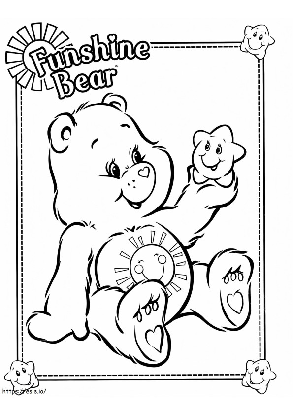 Urso Funshine para colorir