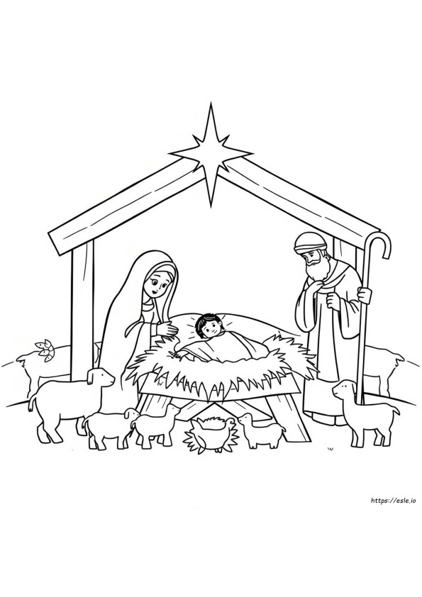 Jesús En El Pesebre Para Colorear