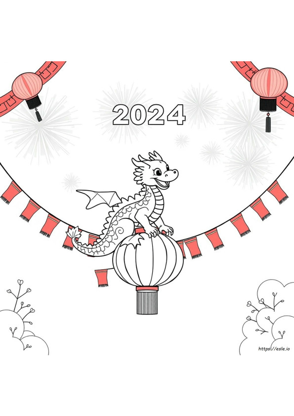 Ejderha Yılı 2024 Boyama Sayfası