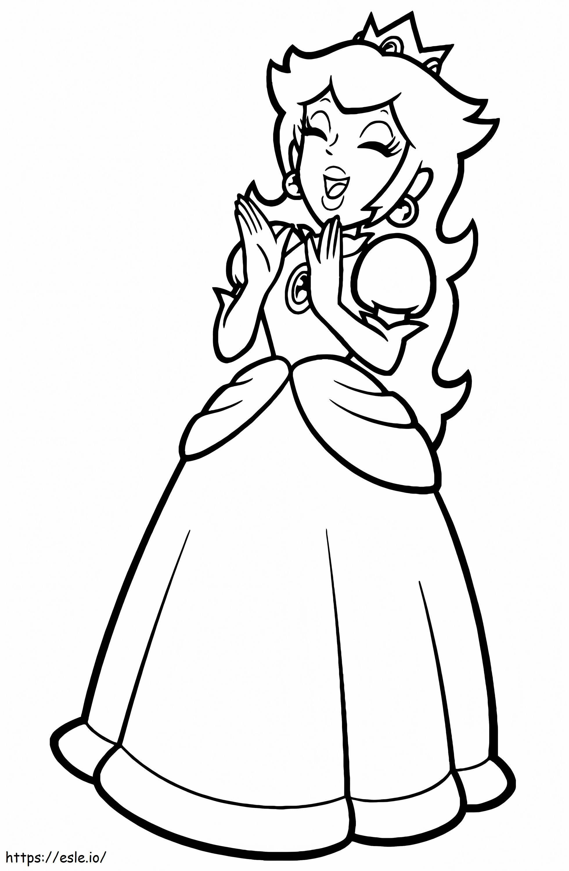 Princess Peach Clapping coloring page