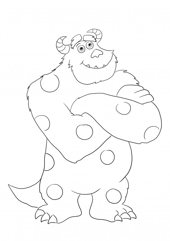 Sulley toy is ready to be printed for free and colored by kids with fun