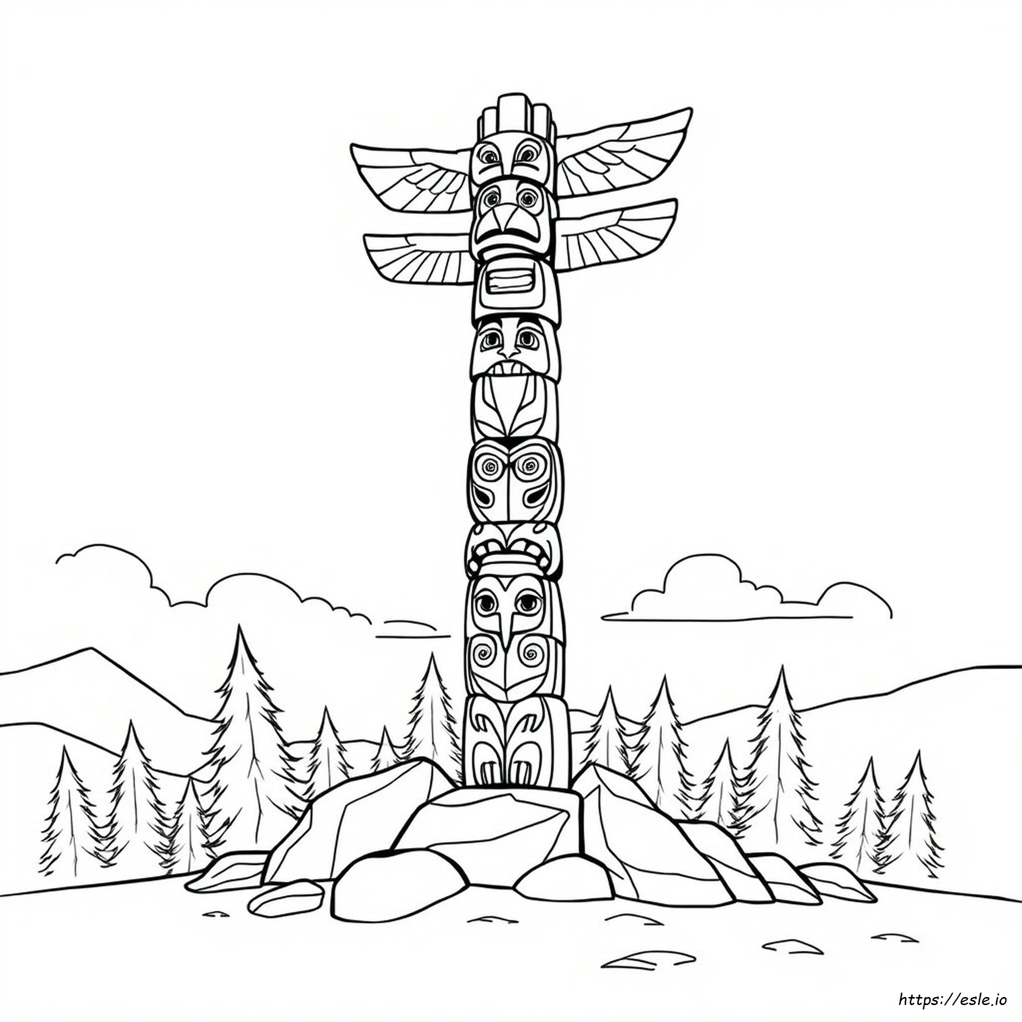 Totem Pole Colouring Pages