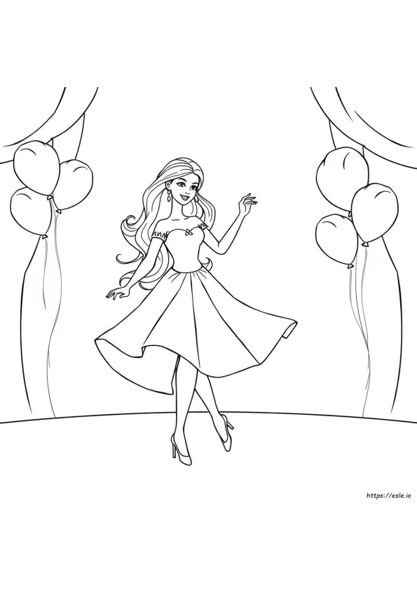 Barbie Dansând De Colorat