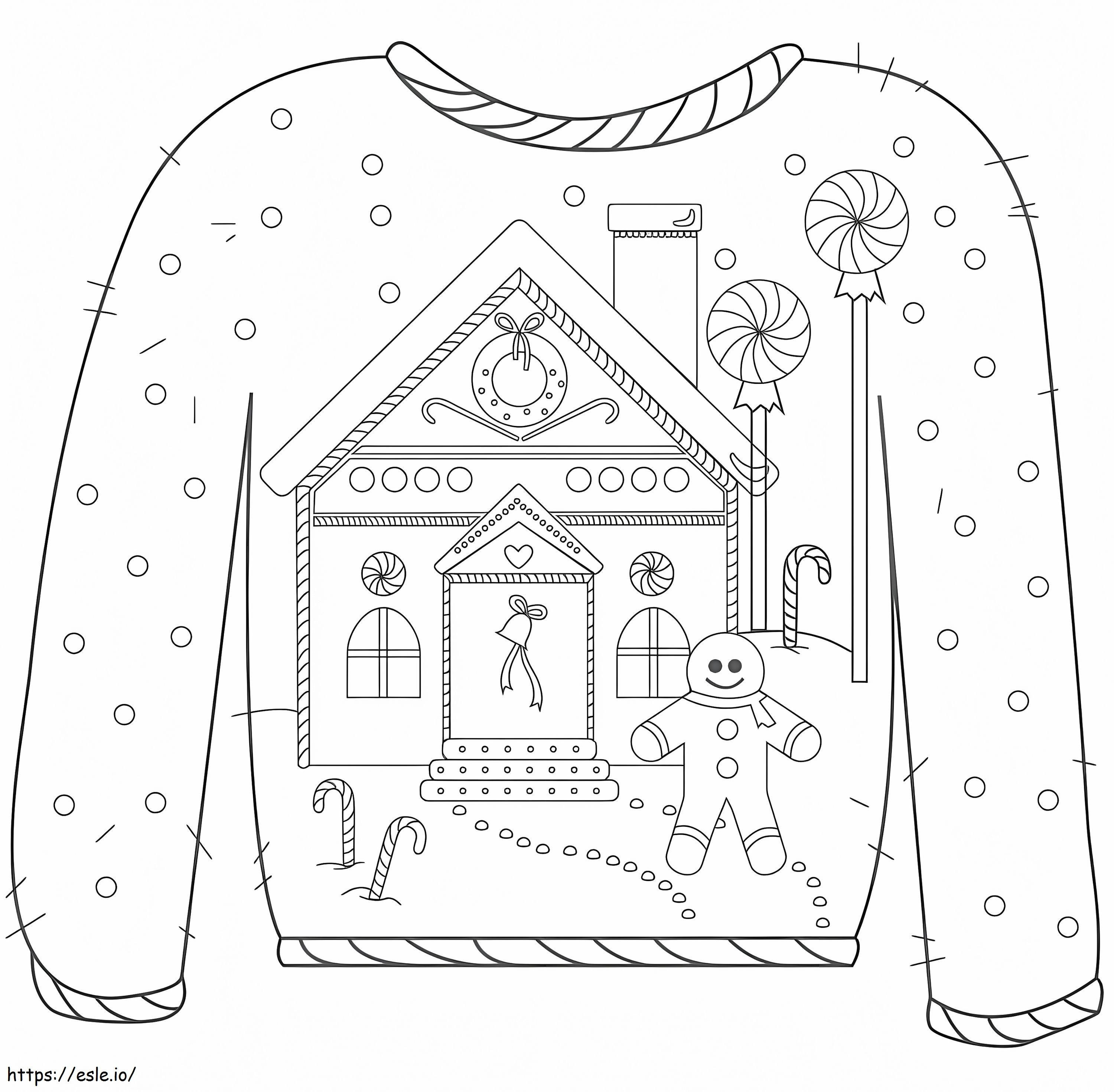 Christmas Sweater To Color coloring page