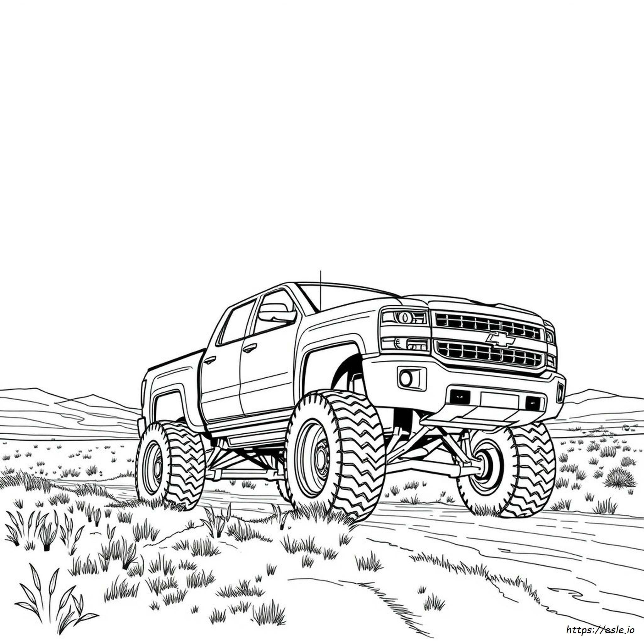 Camion Chevy Ridicat, Pagini De Colorat