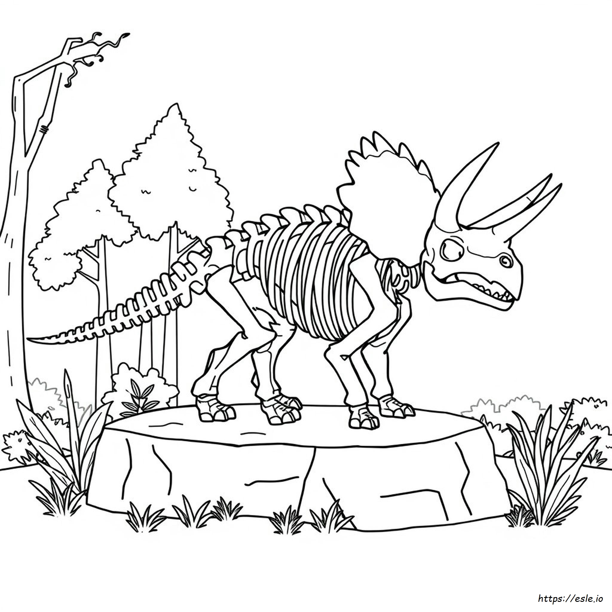 Triceratops Skeleton Coloring Page