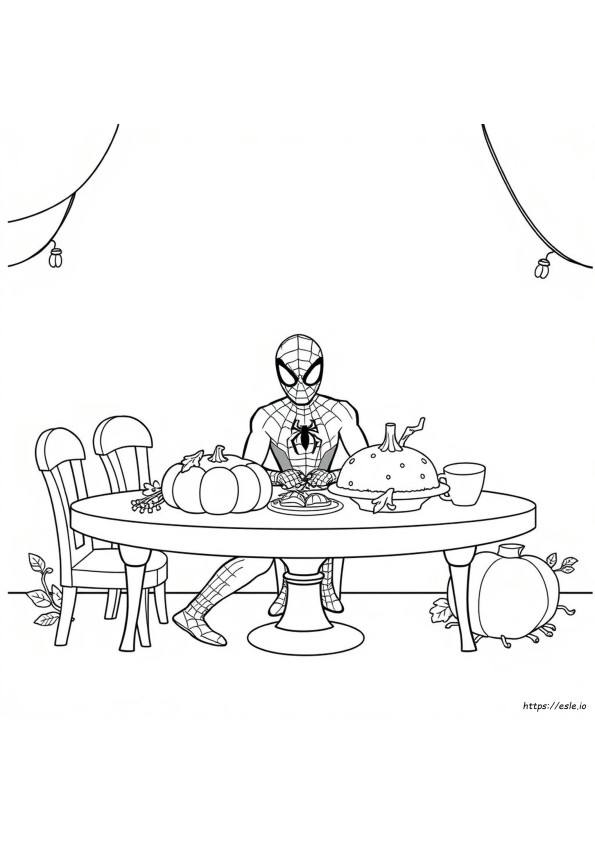 Spider-Man Thanksgiving Kleurplaten