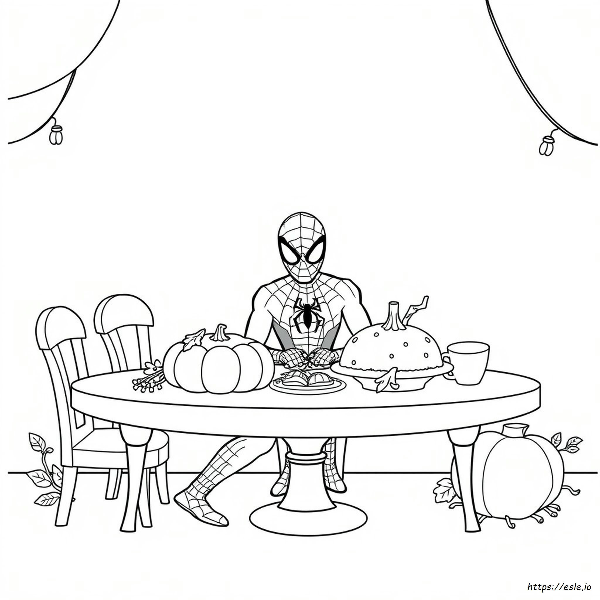 Spider Man Thanksgiving Ausmalbilder