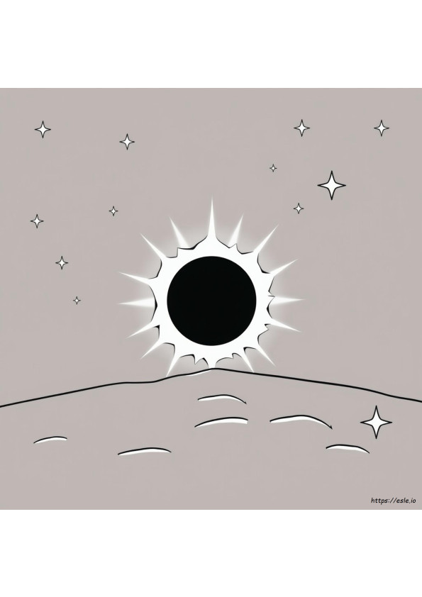 Coloriage Éclipse Solaire À Imprimer Gratuit Pdf
