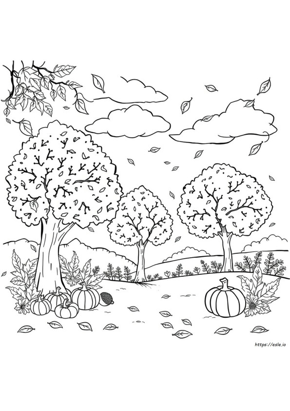 Realistische Herfst Kleurplaten