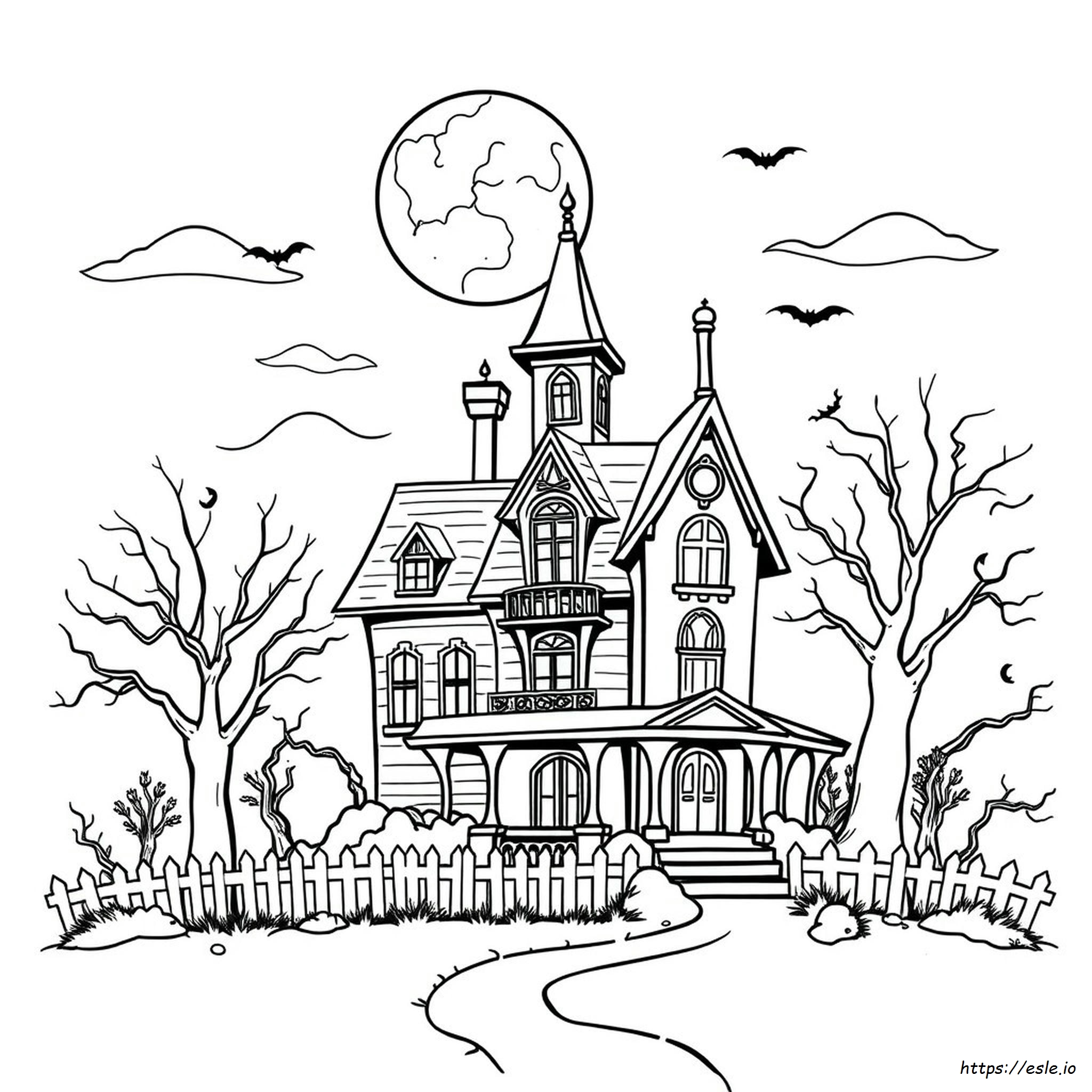 Haunted House Printable Coloring Pages