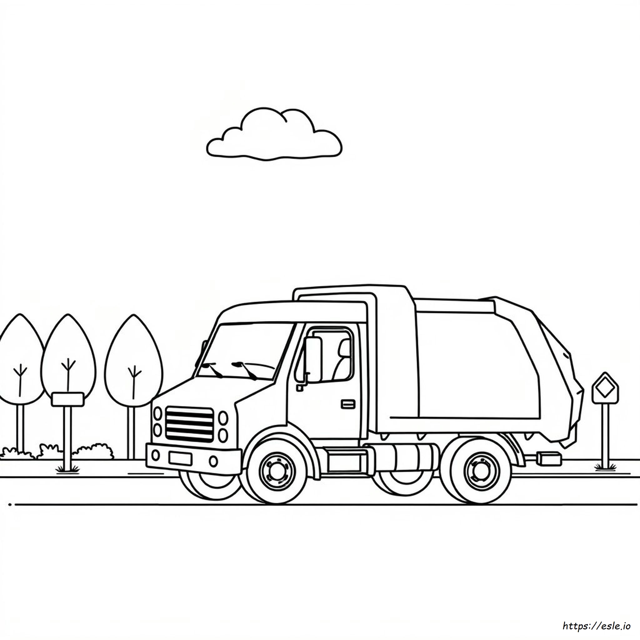 Rubbish Truck Colouring In
