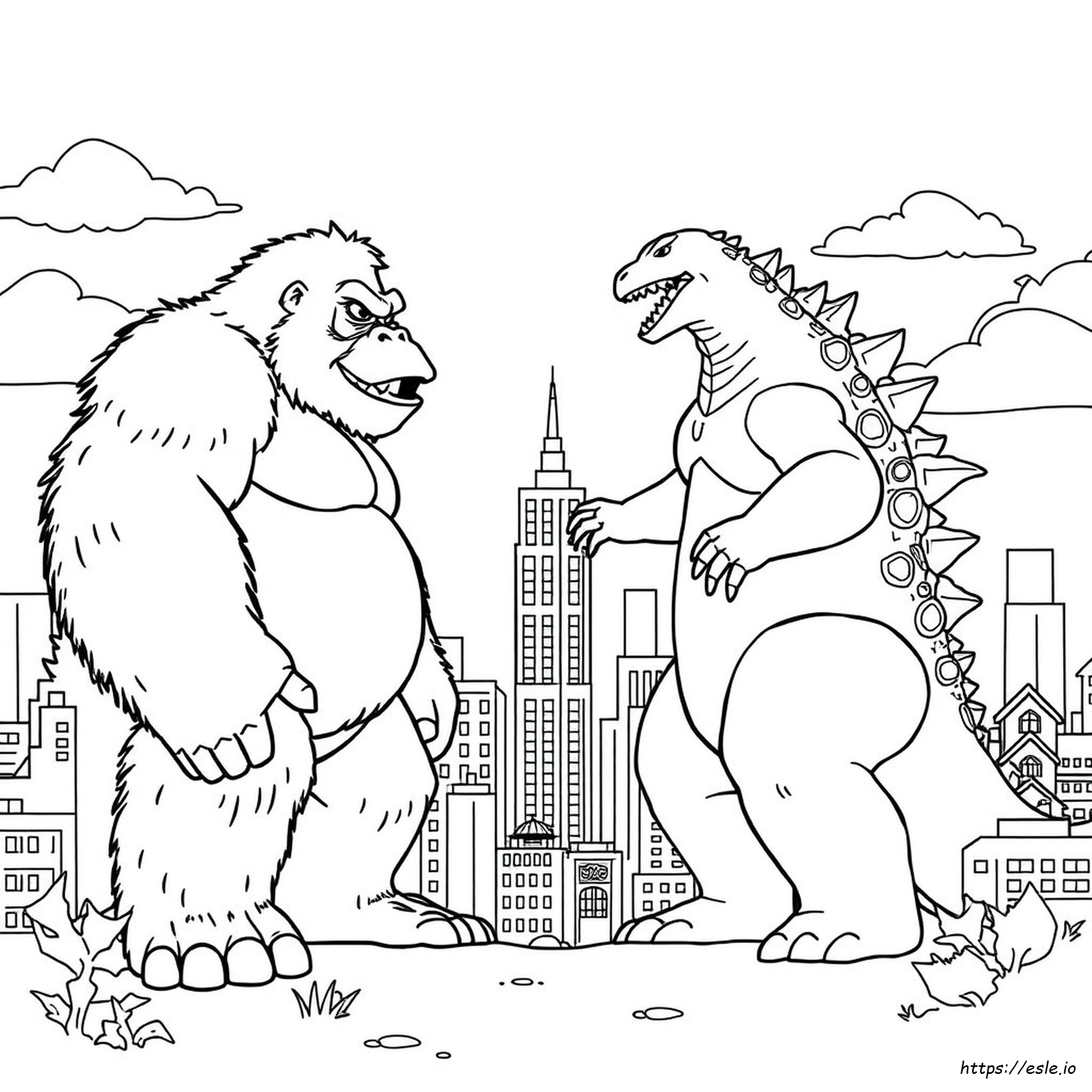 King Kong Vs Godzilla Printable Coloring Pages