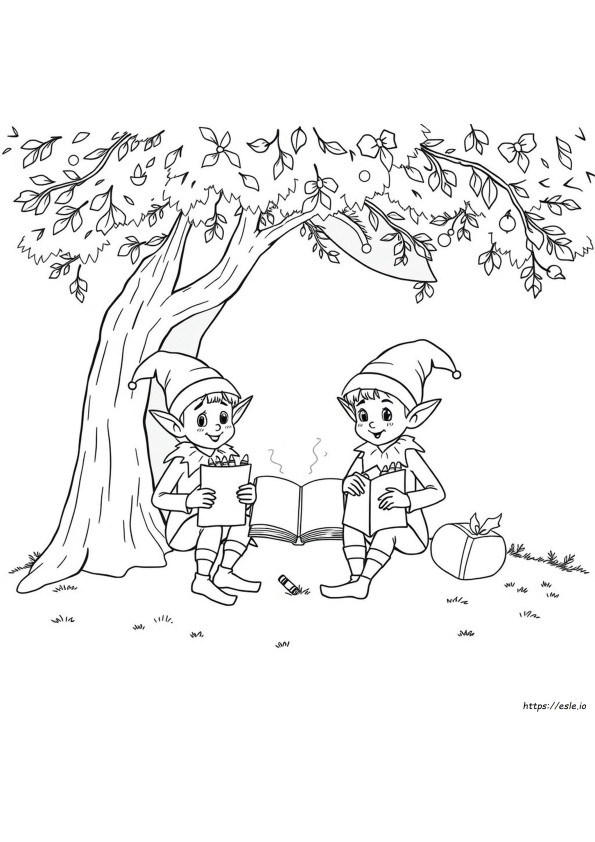 Elf Colouring In