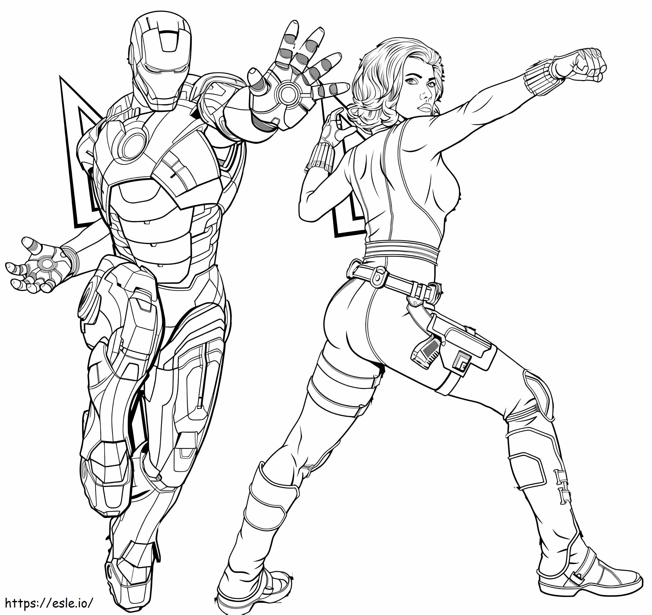 Black Widow And Man Of Steel coloring page
