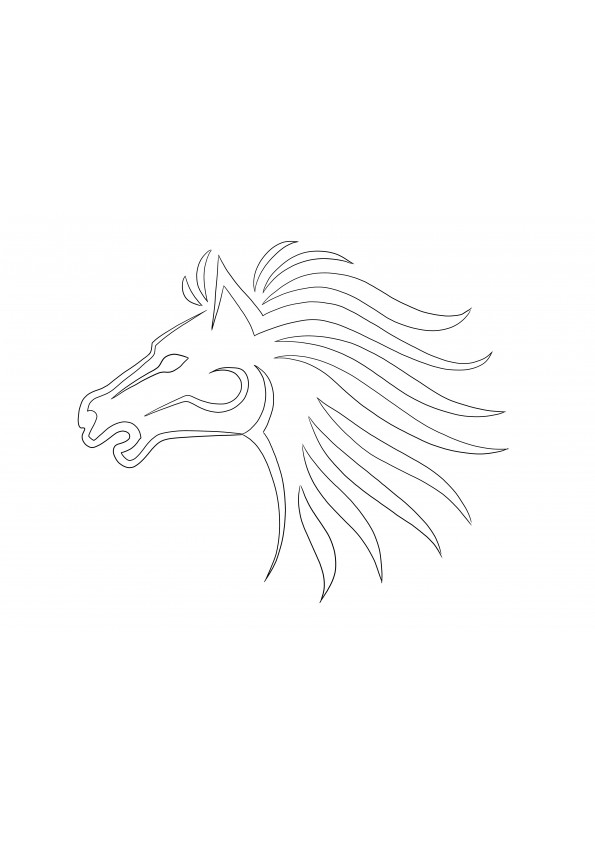 Free whole page of a Horse Head to print or save for later and color image