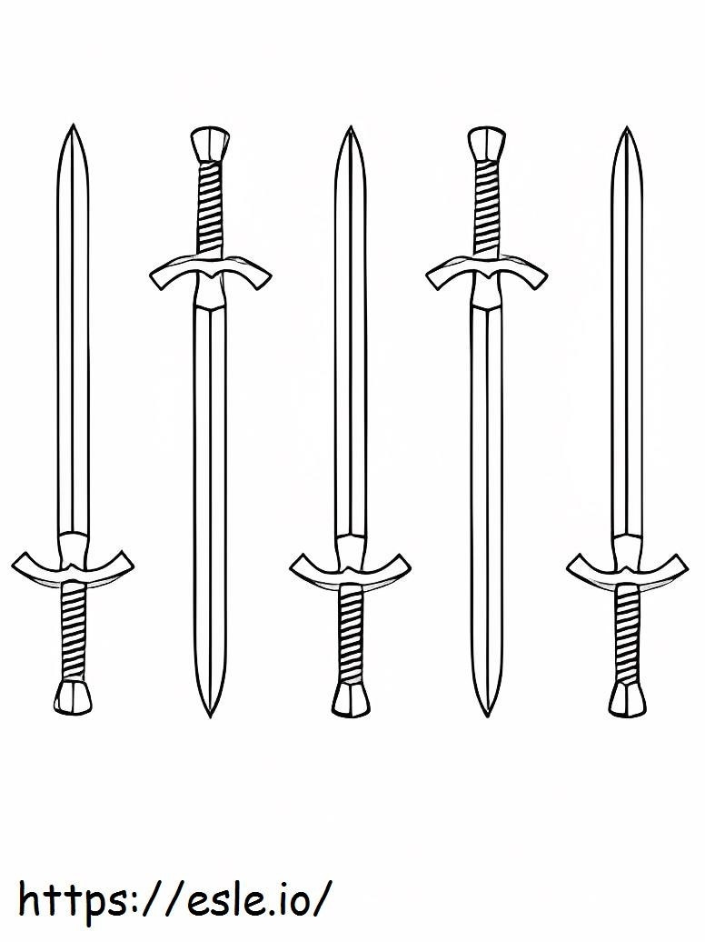 Pedang Empat Gambar Mewarnai