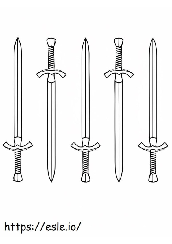 Schwert vier ausmalbilder