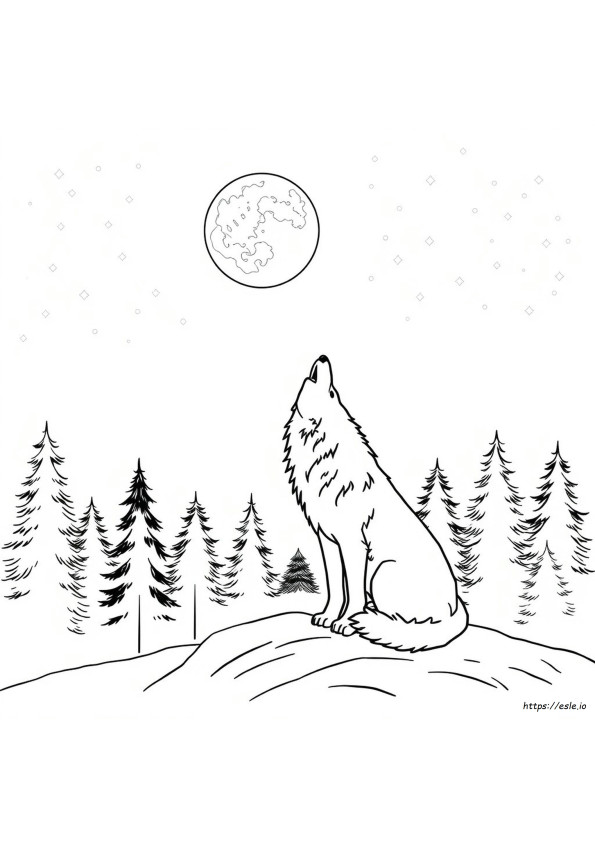 Coloriage Loup Hurlant
