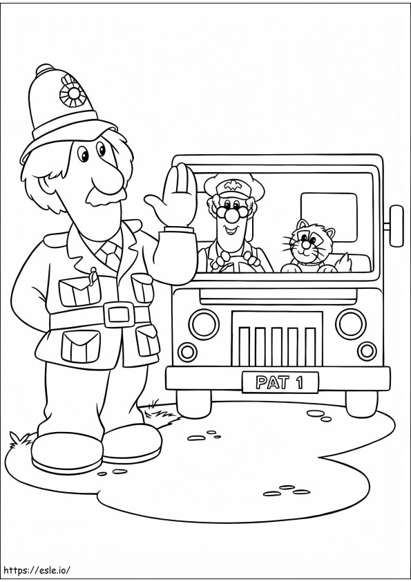 Great Postman Pat And His Cat coloring page