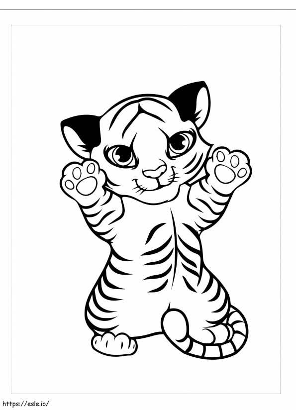 bebê tigre feliz para colorir