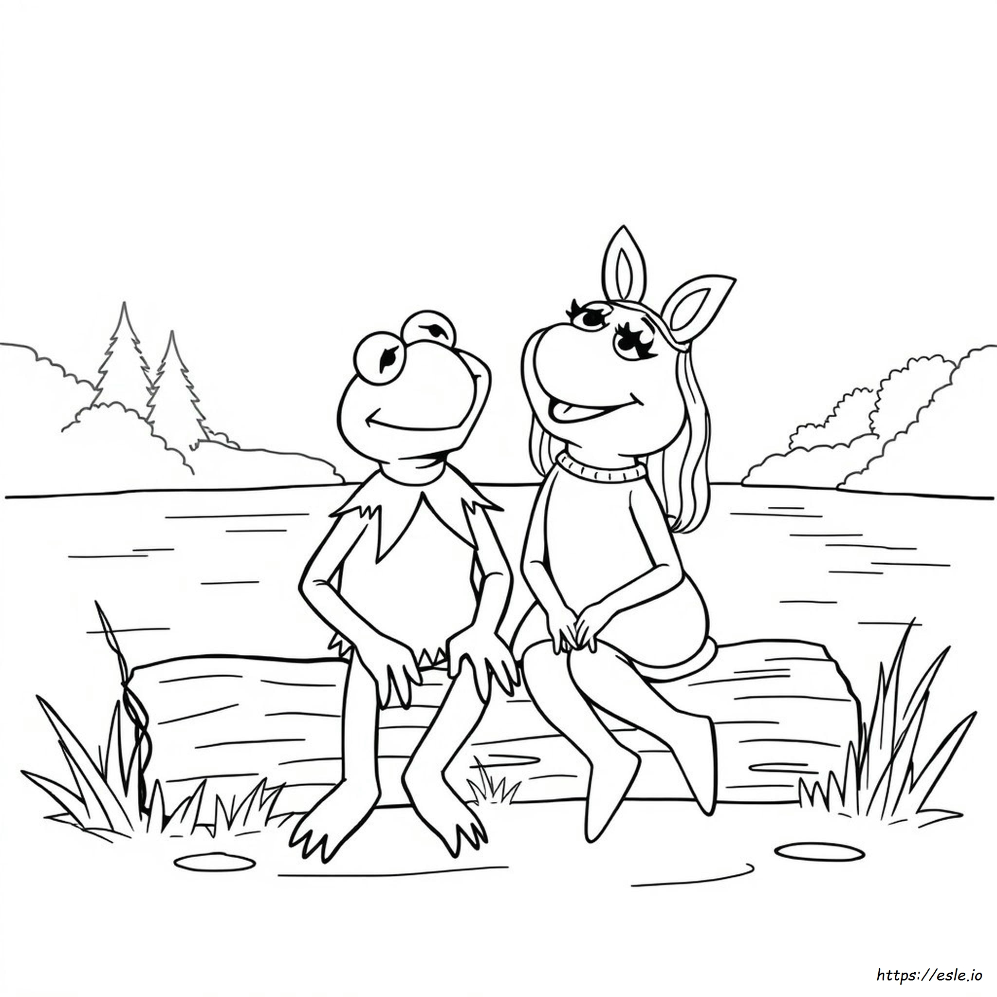 Kermit The Frog And Miss Piggy Coloring Pages