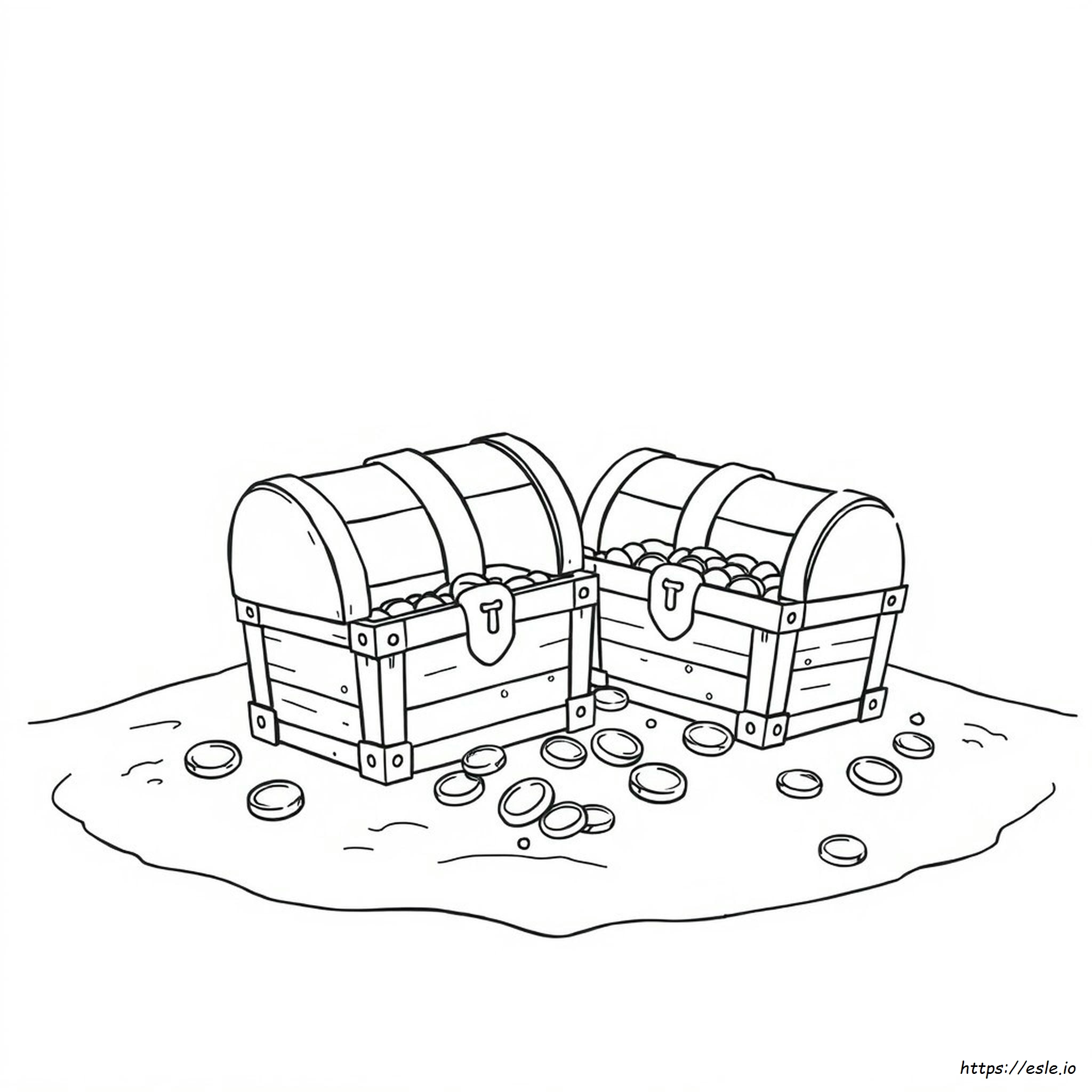 Simple Treasure Chest Coloring Page