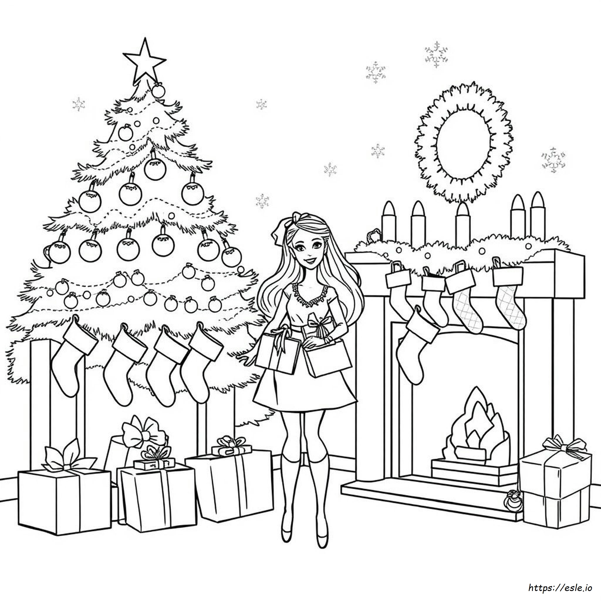 Free Printable Barbie Christmas Coloring Pages