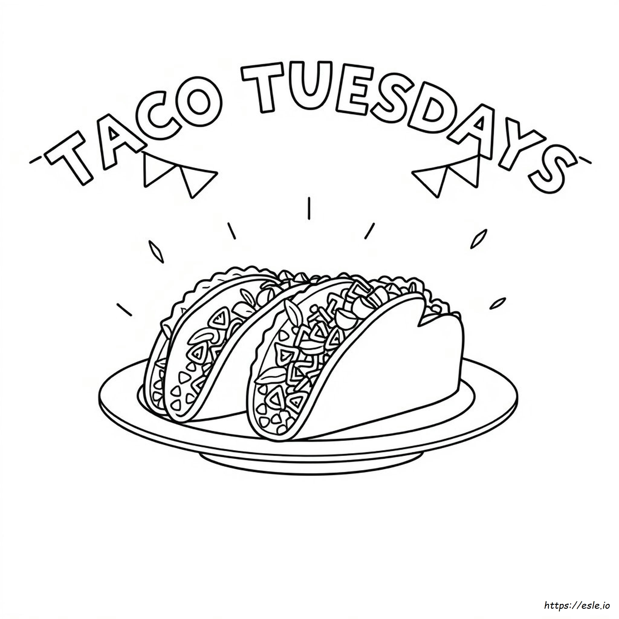 Taco Tuesday Coloring Page
