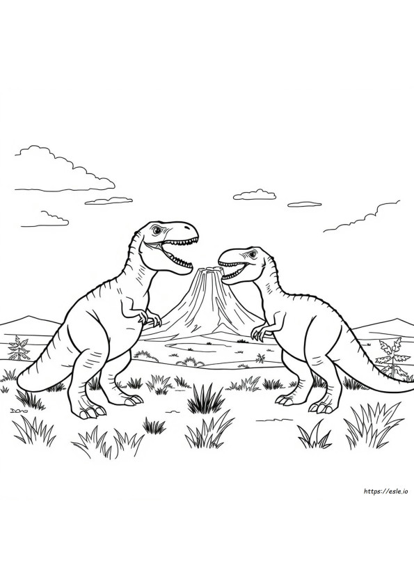 T Rex Ve Indominus Rex Çizimi Boyama Sayfaları