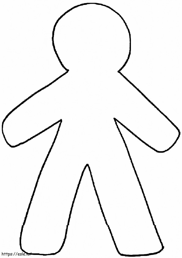 Gingerbread Man Person Outline coloring page